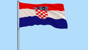 Isolate flag of Croatia on a flagpole fluttering in the wind on a transparent background, 3d rendering, PNG format with Alpha chan stock illustration Isolate flag of Croatia on a flagpole fluttering in the wind on a transparent background, 3d rendering, PNG format with Alpha chan stock illustration