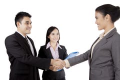 Isolated Asian business people handshake Stock Photos Isolated Asian business people handshake Stock Photos