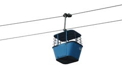 Isolated Blue Gondola Lift With Cables Stock Photos