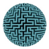 Isolated Blue Maze Sphere Planet Shape Stock Photo
