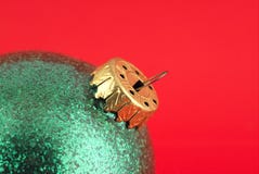 Isolated Christmas Decoration On Red Background Royalty Free Stock Photography Isolated Christmas Decoration On Red Background Royalty Free Stock Photography