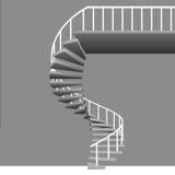 Isolated Circular Staircase With White Handrail On Grey Royalty Free Stock Images
