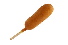 Isolated corn dog on a stick