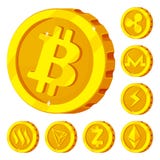 Isolated object of cryptocurrency and coin sign. Set of cryptocurrency and crypto vector icon for stock. royalty free illustration Isolated object of cryptocurrency and coin sign. Set of cryptocurrency and crypto vector icon for stock. royalty free illustration
