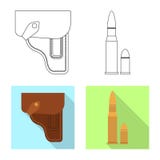 Isolated object of weapon and gun symbol. Collection of weapon and army stock symbol for web. royalty free illustration Isolated object of weapon and gun symbol. Collection of weapon and army stock symbol for web. royalty free illustration