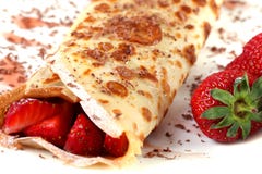 Isolated pancakes with strawberry and chocolate stock photos Isolated pancakes with strawberry and chocolate stock photos