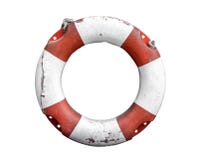 Isolated Rustic Lifebuoy Or Life Preserver Stock Image