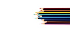 Isolated wooden color pencils on a white background. Pencils in stock photos Isolated wooden color pencils on a white background. Pencils in stock photos