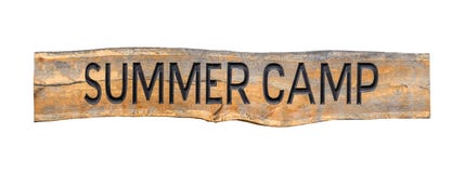 Isolated Wooden Summer Camp Sign Royalty Free Stock Images
