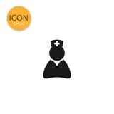 Isolerad plan stil för sjuksköterska symbol vektor illustrationer Isolerad plan stil för sjuksköterska symbol vektor illustrationer