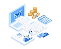 Isometric accountant workspace, 3d vector Royalty Free Stock Image Isometric accountant workspace, 3d vector Royalty Free Stock Image