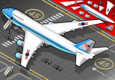 Isometric Air Force One w Tylni widoku royalty ilustracja Isometric Air Force One w Tylni widoku royalty ilustracja