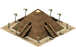 Isometric buildings of ancient Egypt, great pyramid. 3D rendering stock illustration Isometric buildings of ancient Egypt, great pyramid. 3D rendering stock illustration