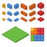 Isometric constructor toy details. stock illustration Isometric constructor toy details. stock illustration