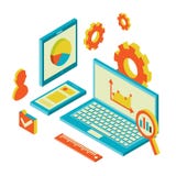 Isometric design modern concept of website stock illustration Isometric design modern concept of website stock illustration
