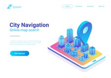 Isometric flat 3D City Map Mobile Phone Navigation vector illustration Isometric flat 3D City Map Mobile Phone Navigation vector illustration