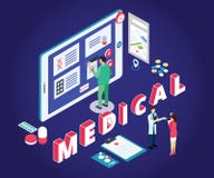 Isometric grafiki pojęcia online zakupy Isometric grafiki pojęcie handel elektroniczny medycyny, Dokąd normalni ludzie mogą kupow ilustracja wektor Isometric grafiki pojęcia online zakupy Isometric grafiki pojęcie handel elektroniczny medycyny, Dokąd normalni ludzie mogą kupow ilustracja wektor