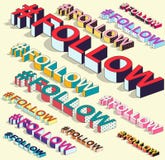 Isometric hashtag - podąża Internetowy blogging Fotografia Royalty Free Isometric hashtag - podąża Internetowy blogging Fotografia Royalty Free