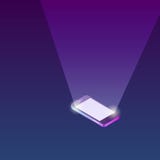 Isometric mobile phone with lightning screen. Template, muckup for design, web banner etc. vector illustration Isometric mobile phone with lightning screen. Template, muckup for design, web banner etc. vector illustration