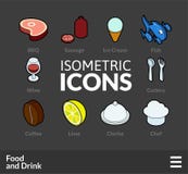 Isometric outline icons set 56. Isometric outline icons, 3D pictograms vector set 56 - Food and drink symbol collection royalty free illustration Isometric outline icons set 56. Isometric outline icons, 3D pictograms vector set 56 - Food and drink symbol collection royalty free illustration