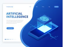 Isometric sztucznej inteligenci biznesu pojęcie Technologii i inżynierii pojęcie, dane związku komputeru osobistego smartphone ilustracja wektor Isometric sztucznej inteligenci biznesu pojęcie Technologii i inżynierii pojęcie, dane związku komputeru osobistego smartphone ilustracja wektor
