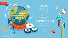 Isometric επιχειρησιακό ζωηρόχρωμο πρότυπο απεικόνιση αποθεμάτων Isometric επιχειρησιακό ζωηρόχρωμο πρότυπο απεικόνιση αποθεμάτων