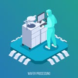 Isometric σύνθεση παραγωγής Semicondoctor διανυσματική απεικόνιση Isometric σύνθεση παραγωγής Semicondoctor διανυσματική απεικόνιση