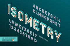 Isometrisch Alfabet 3d letters en getallen stock illustratie Isometrisch Alfabet 3d letters en getallen stock illustratie