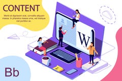 Isometrisch conceptenonderwijs Vectorillustratie voor online onderwijs, onlinetraining, royalty-vrije illustratie Isometrisch conceptenonderwijs Vectorillustratie voor online onderwijs, onlinetraining, royalty-vrije illustratie