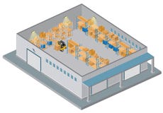 Isometrisch Pakhuis vector illustratie Isometrisch Pakhuis vector illustratie