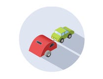 Isometrisk illustration för vektor av den campa släpet med bilen royaltyfri illustrationer Isometrisk illustration för vektor av den campa släpet med bilen royaltyfri illustrationer
