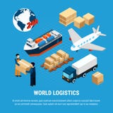 Isometrisk uppsättning för logistik vektor illustrationer Isometrisk uppsättning för logistik vektor illustrationer