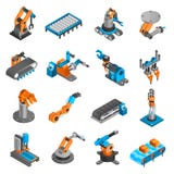 Isometriska symboler för Industial robot vektor illustrationer Isometriska symboler för Industial robot vektor illustrationer