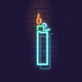 Isqueiro de néon Sinal iluminado noite de Wall Street Ilustração geométrica isolada do estilo no fundo da parede de tijolo ilustração royalty free Isqueiro de néon Sinal iluminado noite de Wall Street Ilustração geométrica isolada do estilo no fundo da parede de tijolo ilustração royalty free