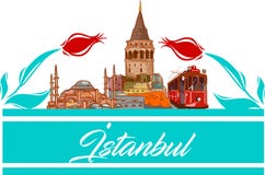 Istanbul-Ikonen- und -formvektorillustration stock abbildung Istanbul-Ikonen- und -formvektorillustration stock abbildung