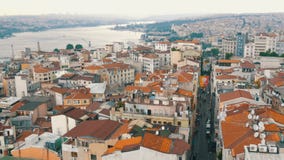 Istanbul, Turkey - June 12, 2019: Panoramic view of beautiful Istanbul. Bridge, ships, roofs, cars, houses, sky stock video Istanbul, Turkey - June 12, 2019: Panoramic view of beautiful Istanbul. Bridge, ships, roofs, cars, houses, sky stock video