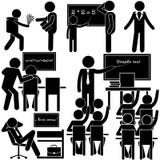 Istruzione alla scuola Giorni della settimana dell'insegnante Insieme del bastone illustrazione di stock Istruzione alla scuola Giorni della settimana dell'insegnante Insieme del bastone illustrazione di stock