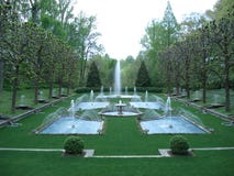Italiaanse Watertuin in Longwood-Tuinen royalty-vrije stock foto's Italiaanse Watertuin in Longwood-Tuinen royalty-vrije stock foto's