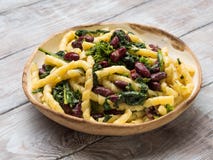 Italian artisanal pasta with kidney beans Royalty Free Stock Photos Italian artisanal pasta with kidney beans Royalty Free Stock Photos