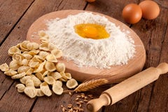Italian pasta oracchiette homemade royalty free stock photo Italian pasta oracchiette homemade royalty free stock photo