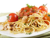 Italian Pasta With Vegetables Stock Photo