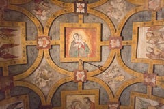 Ceiling frescoes in San Salvatore Monastery and Santa Giulia museum in Brescia, Lombardy, Italy