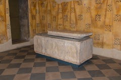 Sarcophagus with the images of the saints blessed, Paterio e Eufemio of San Salvatore monastery and Santa Giulia museum, Brescia,
