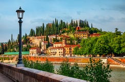Italy Verona old italian house on knoll Stock Image Italy Verona old italian house on knoll Stock Image