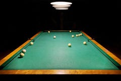 Billiard balls on a green pool table stock photos Billiard balls on a green pool table stock photos
