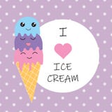 J'aime l'affiche de crème glacée sur le fond violet sans couture Illustration de vecteur illustration de vecteur J'aime l'affiche de crème glacée sur le fond violet sans couture Illustration de vecteur illustration de vecteur
