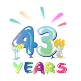 43 jaar de ballons van de Verjaardagsviering stock illustratie 43 jaar de ballons van de Verjaardagsviering stock illustratie