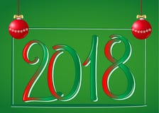 2018 Jaar Twee Duizend Achttien Het van letters voorzien op green royalty-vrije illustratie 2018 Jaar Twee Duizend Achttien Het van letters voorzien op green royalty-vrije illustratie
