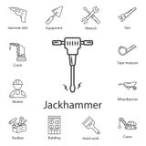 Jackhammer icon. Simple element illustration. Jackhammer symbol design from Construction collection set. Can be used for web and m stock illustration Jackhammer icon. Simple element illustration. Jackhammer symbol design from Construction collection set. Can be used for web and m stock illustration