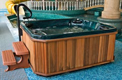 Jacuzzi Near The Swimming Pool Royalty Free Stock Photos